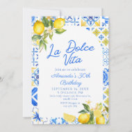 Invitation La Dolce Vita Italien Lemon élégant 30e anniversai