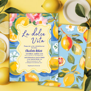 Invitation La dolce vita Italienne Citron Douche nuptiale