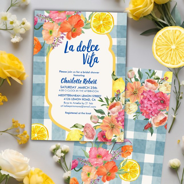 Invitation La dolce vita Italienne Citron été Douche nuptiale (Créateur téléchargé)