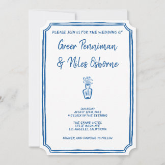 Invitation La Dolce Vita italienne Mariage bleu