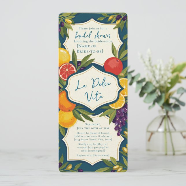 Invitation La Dolce Vita Italy Bridal Shower (Debout devant)