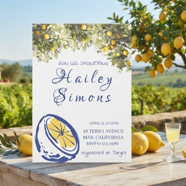 Invitation La Dolce Vita Jaune Citron Italien  (Créateur téléchargé)