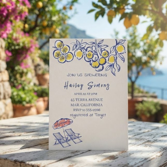 Invitation La Dolce Vita Jaune Citron Italien  (Créateur téléchargé)