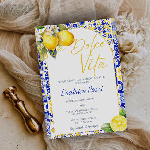 Invitation La Dolce Vita Lemon Amalfi Positano Baby Shower de