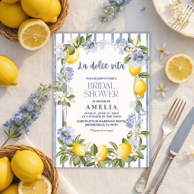 Invitation La Dolce Vita Lemon Citrus Italian summer Wedding (Créateur téléchargé)