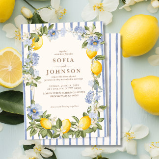 Invitation La Dolce Vita Lemon Citrus Italian summer Wedding
