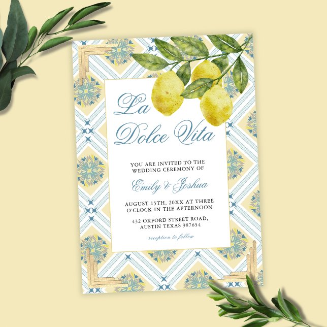 Invitation La Dolce Vita Lemon Italien Mariage à thème (Créateur téléchargé)