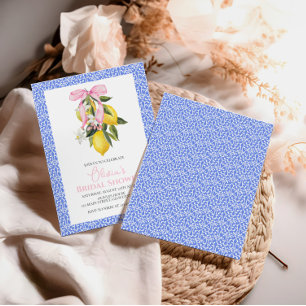 Invitation La Dolce Vita Lemon Pink Bow Fête des mariées