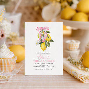 Invitation La Dolce Vita Lemon Rose Bow Bridal Shower