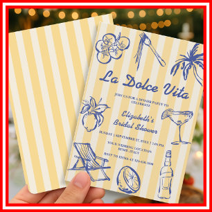 Invitation La Dolce Vita Lemons Fête des mariées italienne