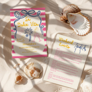 Invitation La Dolce Vita Poolside Bachelorette Week-end