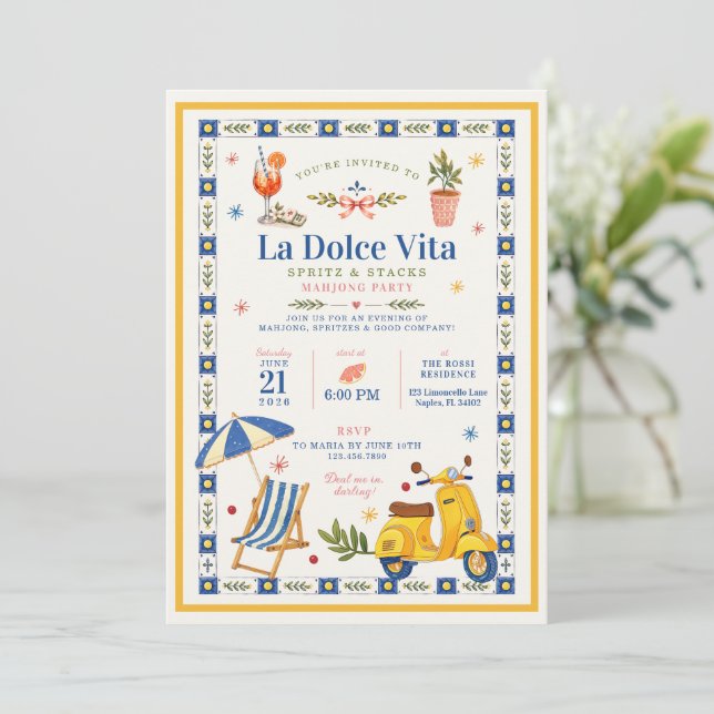 Invitation La Dolce Vita Spritz & Stacks Soirée Mahjong (Debout devant)