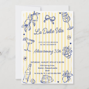 Invitation La Dolce Vita (tous âges) Fête d'anniversaire