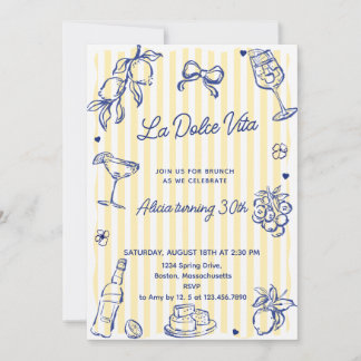 Invitation La Dolce Vita (tout âge) Fête d'anniversaire