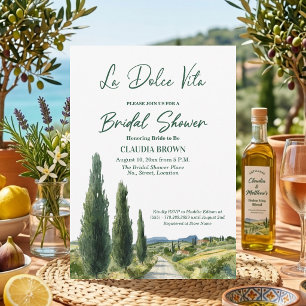 Invitation La Dolce Vita Vue Italienne Baby Shower Fille