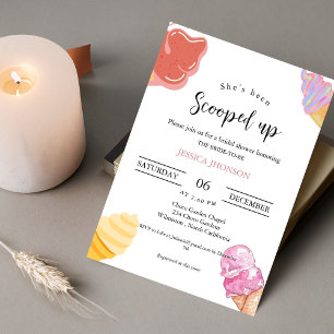 Invitation La douche nuptiale à la crème glacée, elle a été s