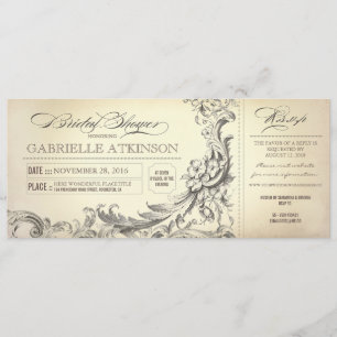 Invitation la douche nuptiale vintage étiquette des