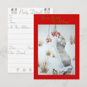 Invitation La faune de la scène des neiges de souris et de ba