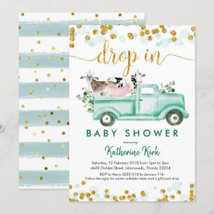 Invitation La Ferme Dans Le Baby shower De La Distance Social