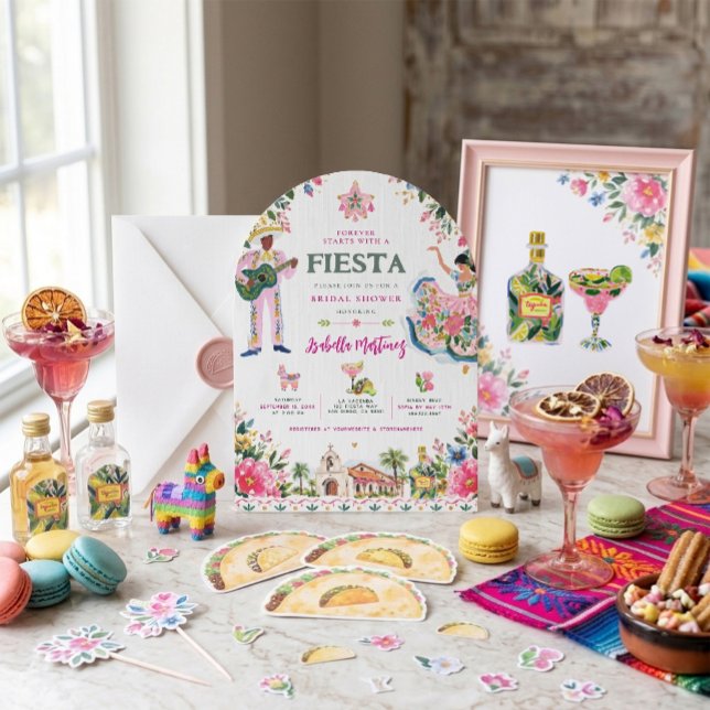 Invitation La fête commence avec une Fiesta de Fiançailles  (Créateur téléchargé)
