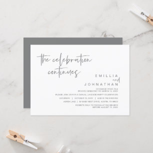 Invitation La fête continue, Parti de l'Elopement Mariage