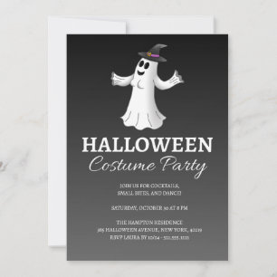 Invitation La fête costumée du fantôme sorcier d'Halloween
