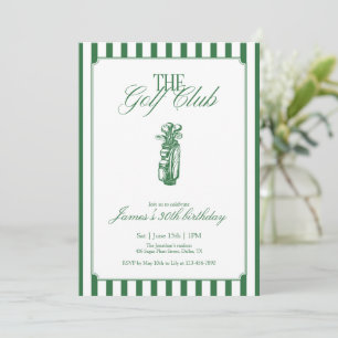 Invitation La fête d'anniversaire de golf The Golf Club Green