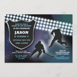 Invitation La fête d'anniversaire de hockey sur glace folâtre