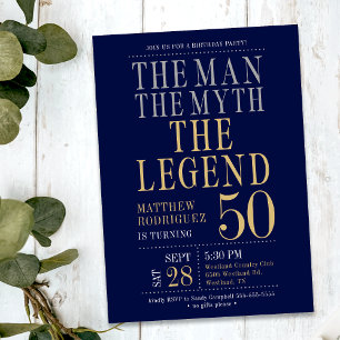 Invitation La fête d'anniversaire des 50 ans de l'homme la lé