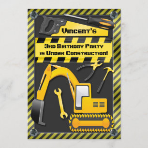 Invitation La fête d'anniversaire en construction usine des