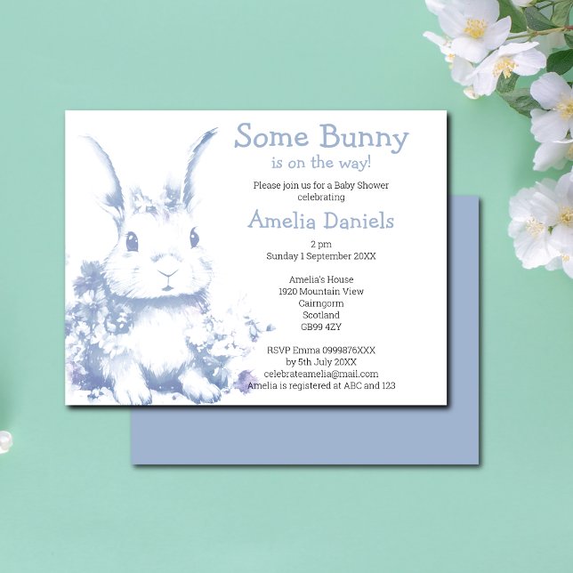 Invitation La Fête de Bébé de Some Bunny arrive  (Créateur téléchargé)