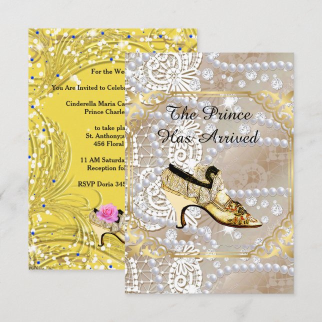 INVITATION LA FÊTE DE LA BACHLORETTE DE CINDARELLA OU L'INVIT (Devant / Derrière)