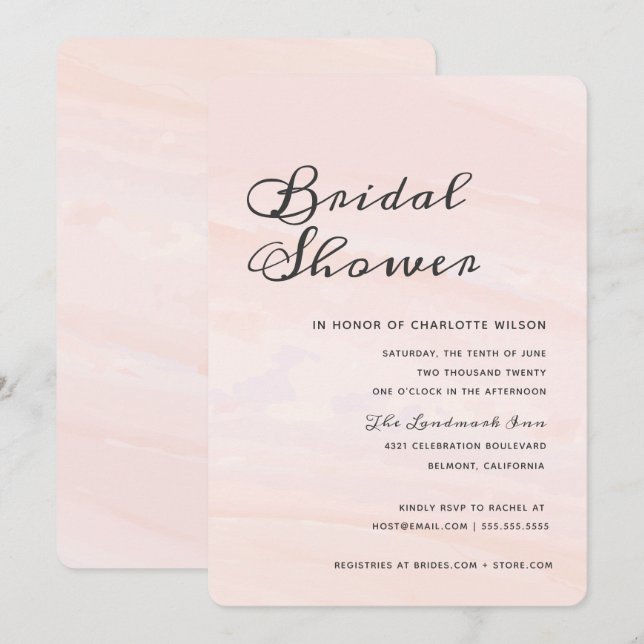 Invitation La Fête de la mariée moderne | de lavage (Devant / Derrière)