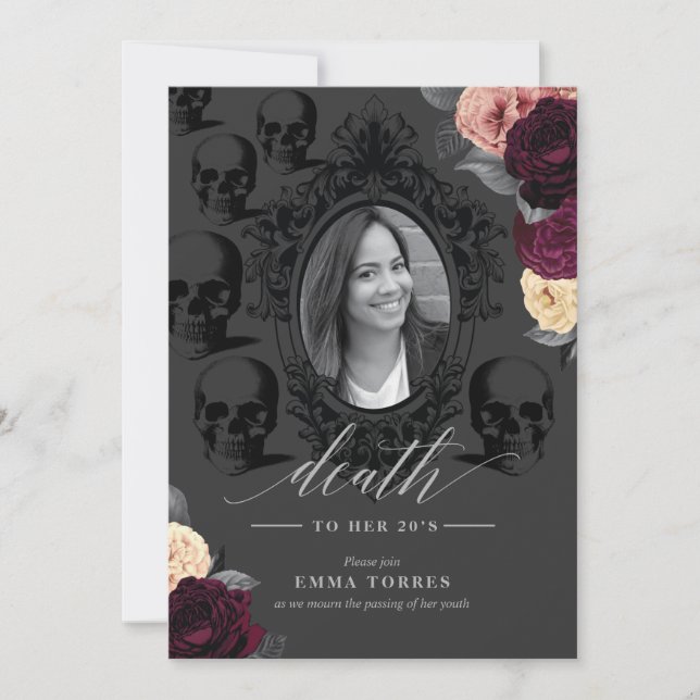 Invitation La fête de la mort à mes 20 ans (Devant)