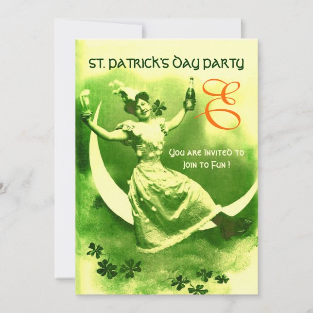 INVITATION LA FÊTE DE LA SAINT-PATRICK LUNE DAME AVEC MONOGRA (Devant)