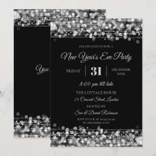 Invitation La fête de la Saint-Sylvestre moderne éveille l'ar