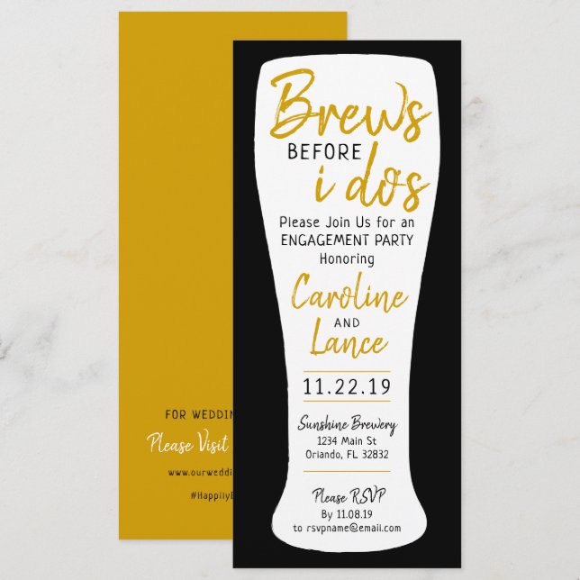 Invitation La fête de l'engagement avant de faire (Devant / Derrière)
