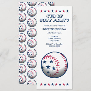 Invitation La fête de l'indépendance de baseball