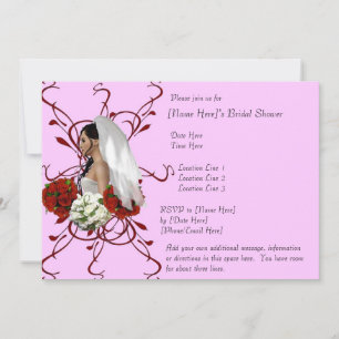 Invitation La Fête de l'mariée du bouquet de mariée préférée