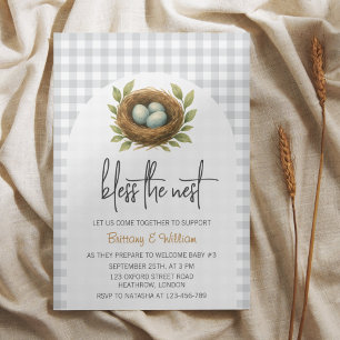 Invitation La fête de nidification bénit le Baby shower neutr