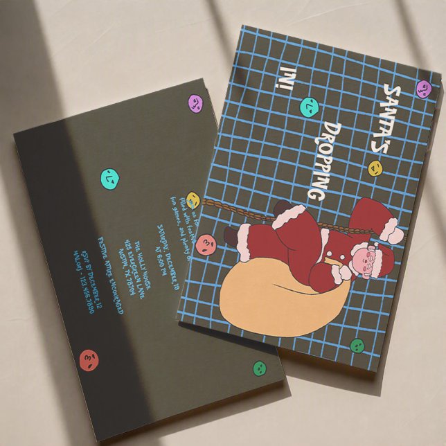 Invitation La fête de Noël de l'arrivée de Santa (Créateur téléchargé)