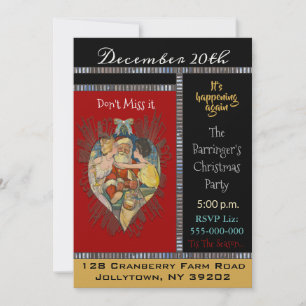 Invitation La fête de Noël de quelqu'un embrasse le Père Noël