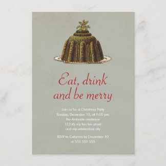 Invitation La fête de Noël mangent la boisson soit de