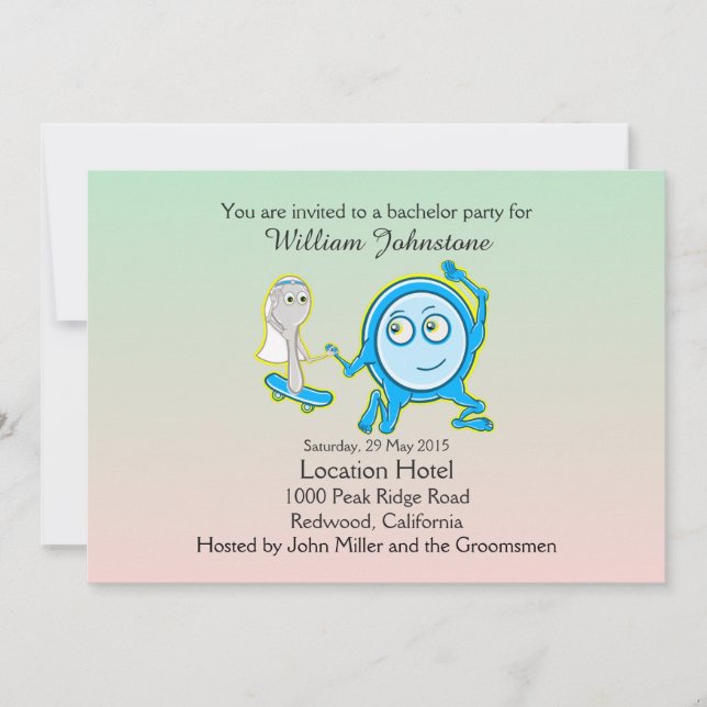 Invitation La fête d'enterrement de vie de garçon de The Dish (Devant)