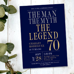 Invitation  La fête des 70 ans de l'homme la légende