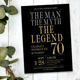 Invitation La fête des 70 ans de l'Homme la Légende le Mythe