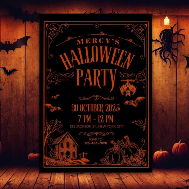 Invitation La fête d'Halloween de Mercy (Créateur téléchargé)