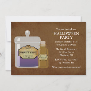 Invitation La fête d'Halloween de Witch's Brew & Wolfsbane