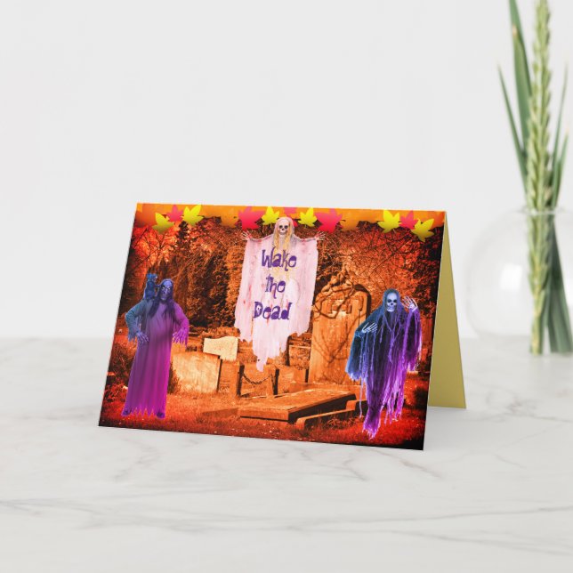 Invitation La fête d'Halloween 'Réveillez les morts' (Devant)