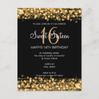 La fête d'Sweet sixteen d'anniversaire éclate d'or